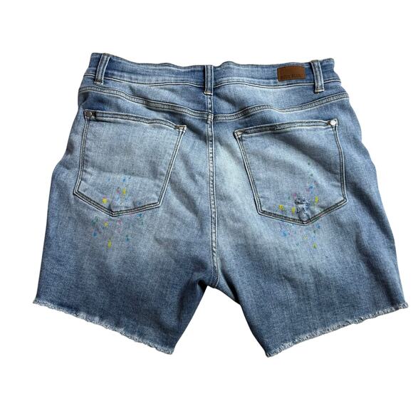 Judy Blue Denim Short Women's IXL Paint Splatters Light Wash - Picture 2 of 7